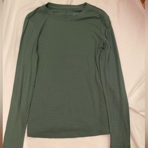 Long sleeve green striped shirt